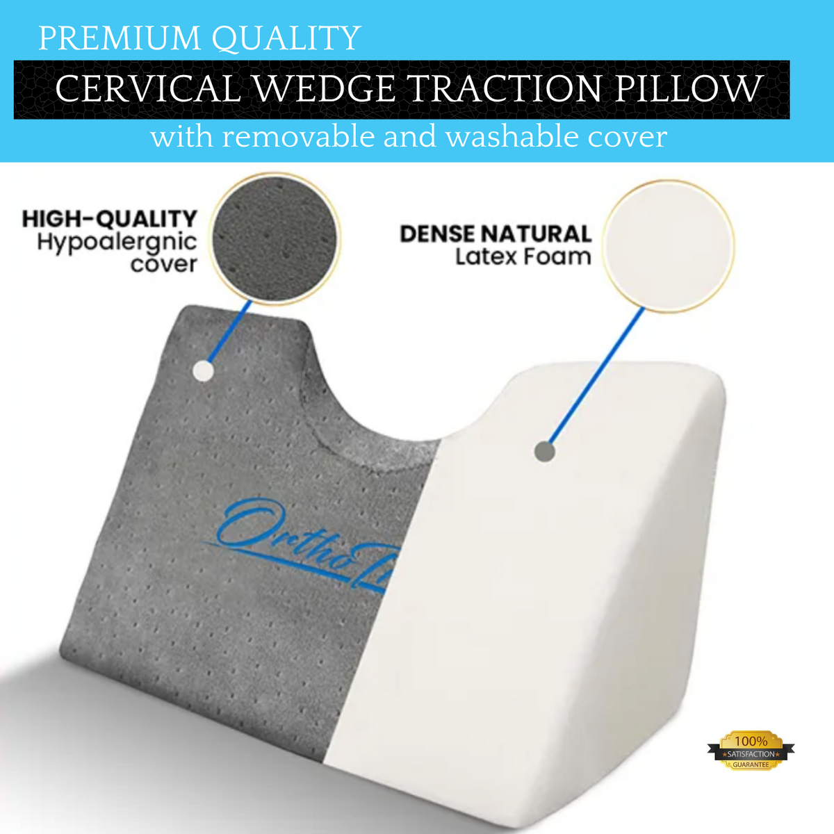 Cervical top wedge pillow