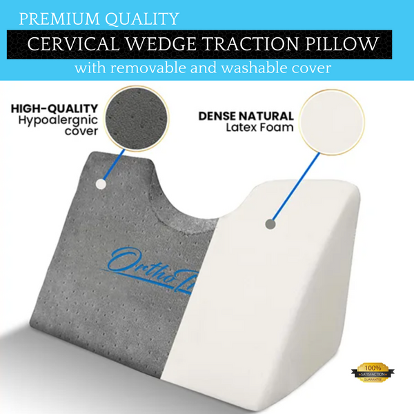 Cervical Traction Wedge Pillow - Neck Shoulder Scapula Relaxer - Gentle Spinal Correction - Posture, Occiput Release, Headaches & Migraines