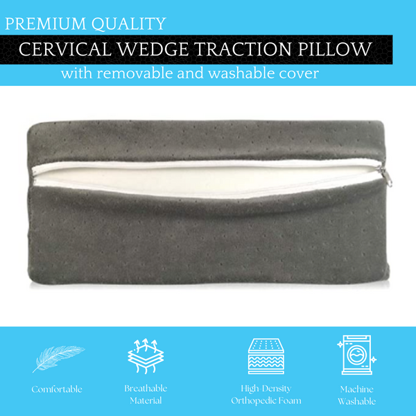 Cervical Traction Wedge Pillow - Neck Shoulder Scapula Relaxer - Gentle Spinal Correction - Posture, Occiput Release, Headaches & Migraines