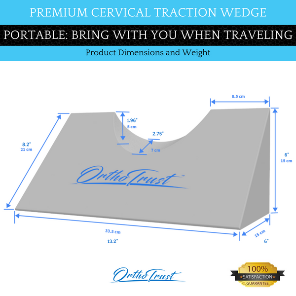 Cervical Traction Wedge Pillow - Neck Shoulder Scapula Relaxer - Gentle Spinal Correction - Posture, Occiput Release, Headaches & Migraines