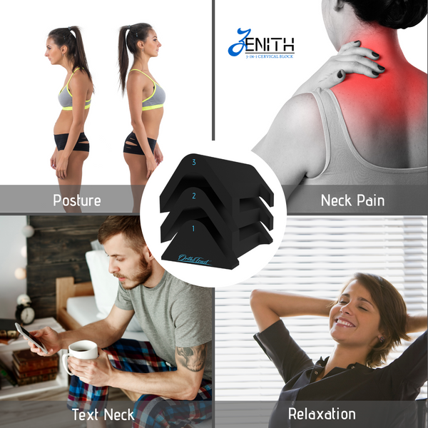 Zenith Cervical Traction Orthotic Chiropractic Neck Corrector 3-in-1 Device for Stretching Forward Head Posture Physical Therapy & Pain Relief