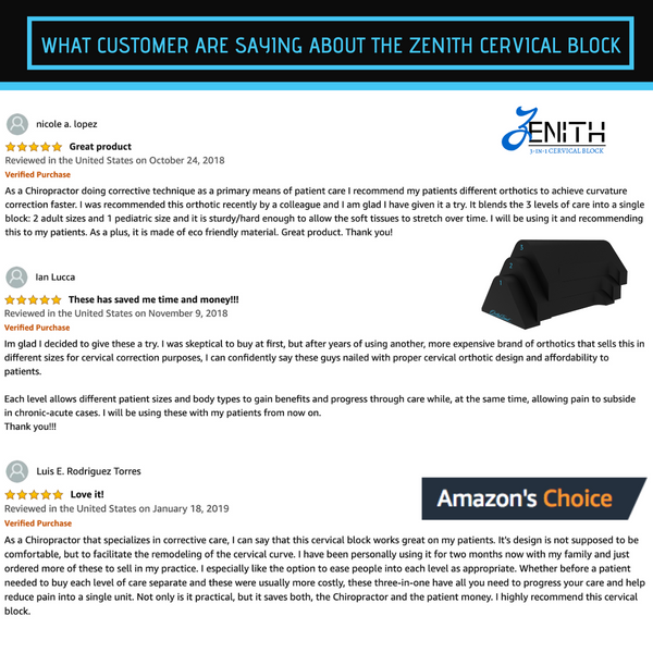 Zenith Cervical Traction Orthotic Chiropractic Neck Corrector 3-in-1 Device for Stretching Forward Head Posture Physical Therapy & Pain Relief