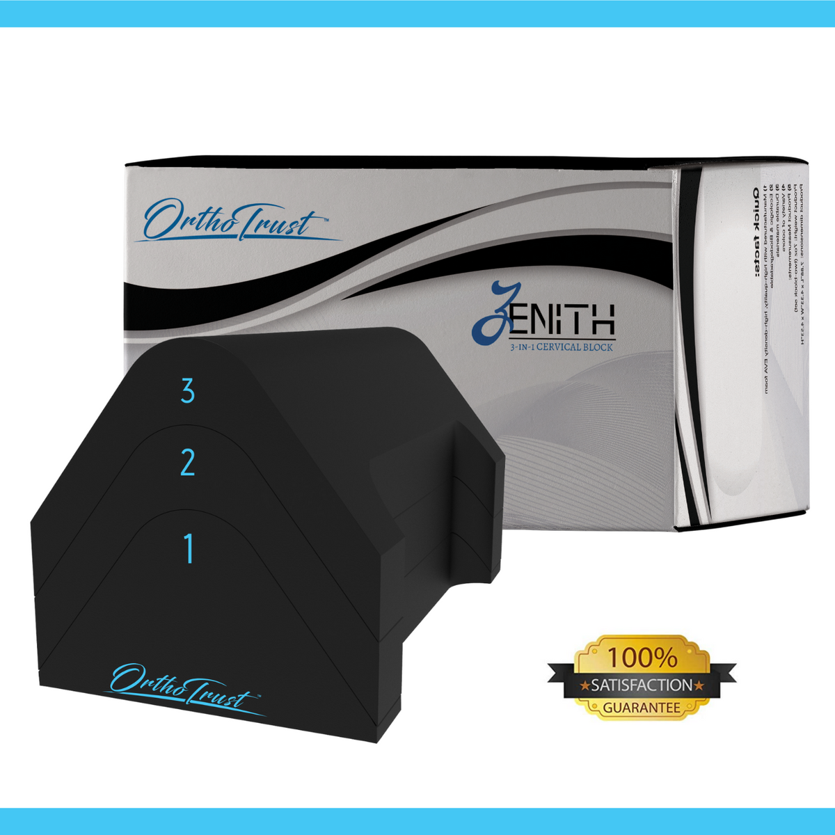 OrthoTrust StrongHold Pelvic Sacral Blocks Set High-Density Foam Wedges -  Black Color Set