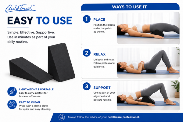 Pelvic Sacral Blocks Set – High-Density Foam Wedges for Posture Correction & Lower Back Relief