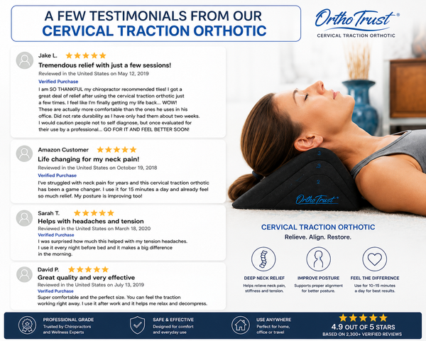 Zenith Cervical Traction Orthotic Chiropractic Neck Corrector 3-in-1 Device for Stretching Forward Head Posture Physical Therapy & Pain Relief